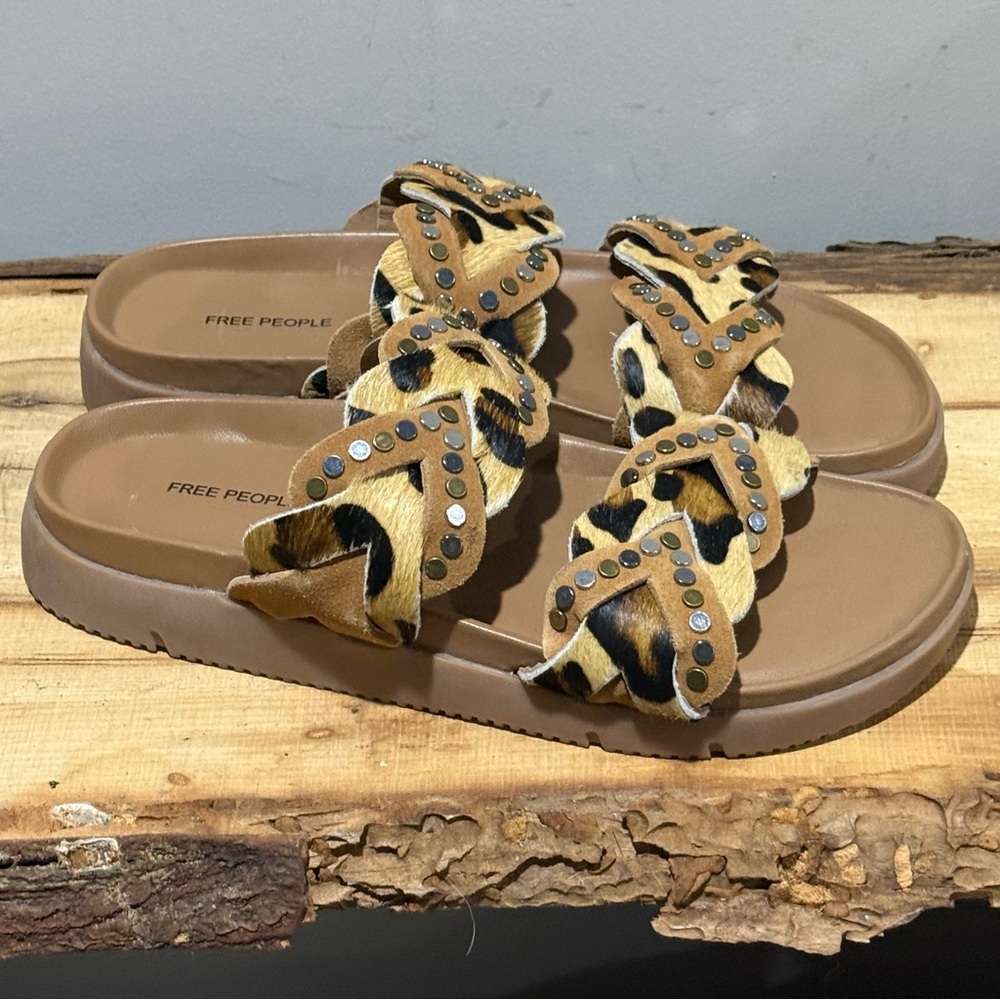 *NEW*‎ FREE PEOPLE Leo Sandal / Leopard Size 10 A17 - Picture 8 of 11